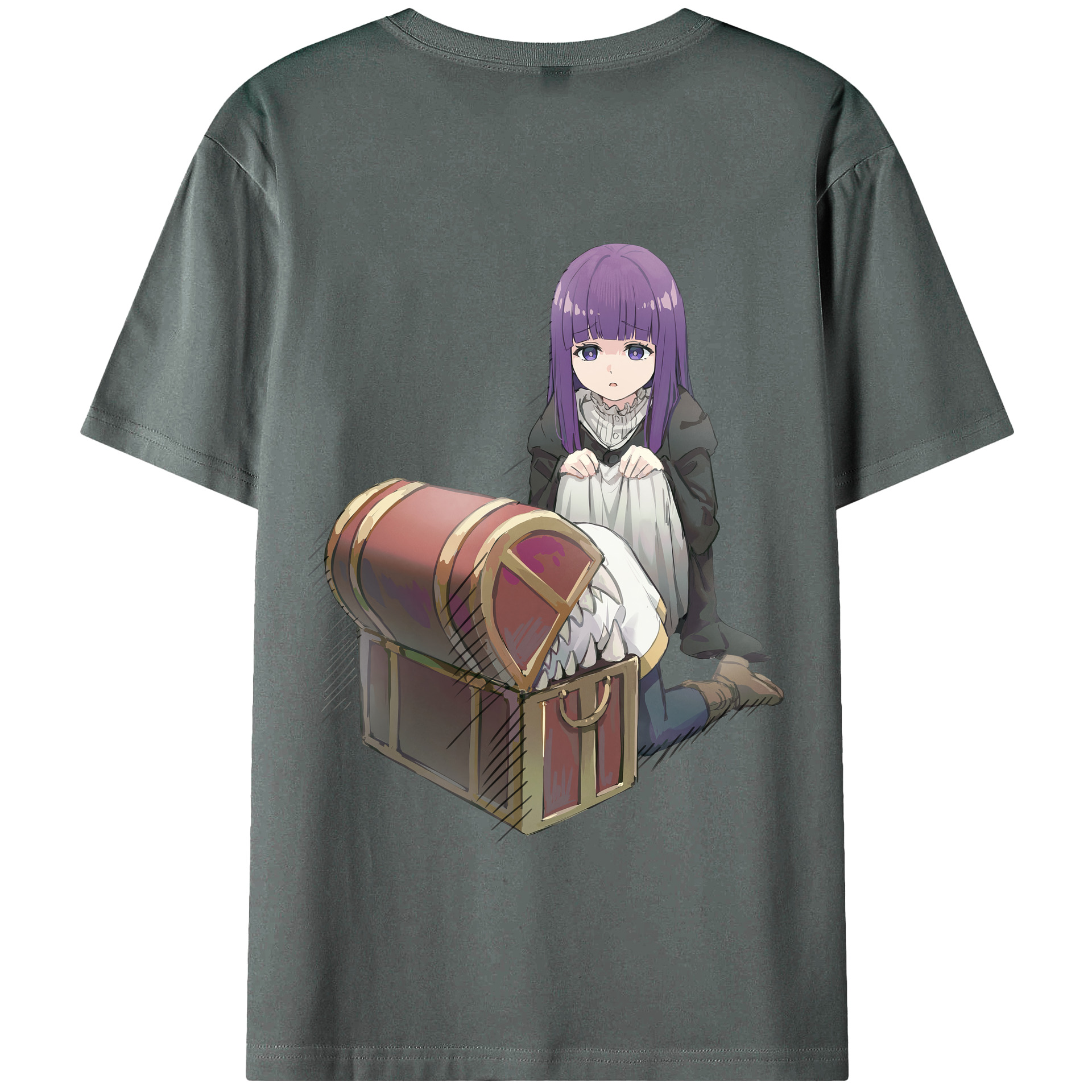 （画像用） 葬送のフリーレン Frieren 綿100％半袖Tシャツ（背面プリント）